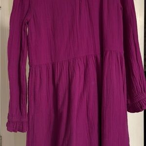 Girls' magenta Long Sleeve Dress